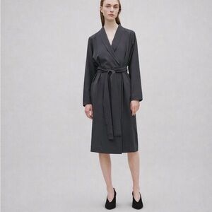 COS 100% Silk Navy Blazer Midi Dress | Belted | NWT | Size 2
